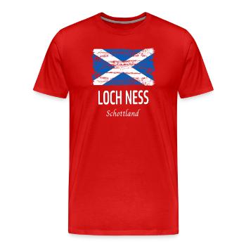 Loch Ness - Men's Premium Organic T-Shirt - red - Front - Damien (186cm)