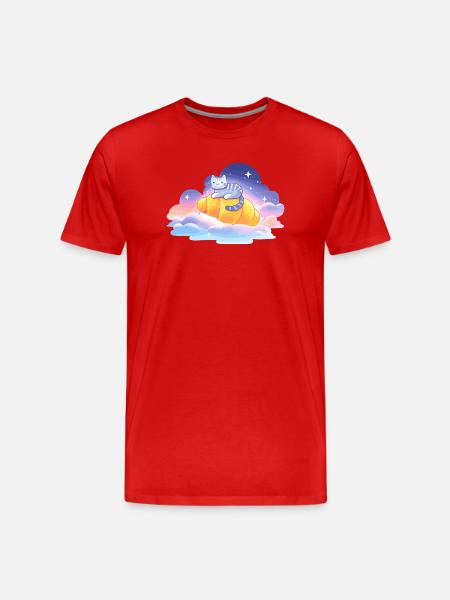 Kitten in the cloud dream - Men's Premium Organic T-Shirt - red