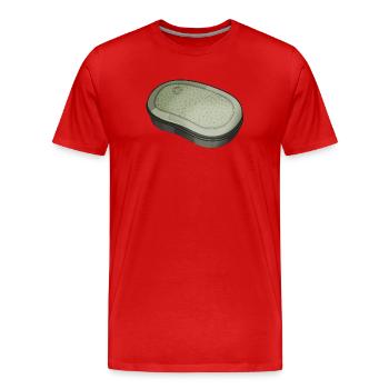 Illustration de boîte à déjeuner de la RDA - T-shirt bio Premium Homme - rouge - Devant - Damien (186cm)