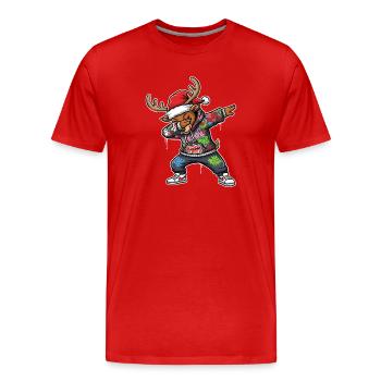 Mode Art de rue de Noël de Noël - T-shirt bio Premium Homme - rouge - Devant - Damien (186cm)