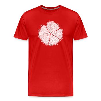 Baumscheibe Holzringe – Naturmotiv Weiß - Männer Premium Bio T-Shirt - Rot - Vorne - Damien (186cm)