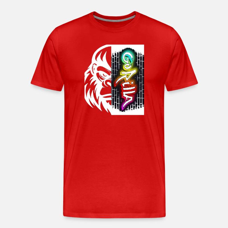 Neon-Graffiti-Text auf Ziegeln - Männer Premium Bio T-Shirt - Rot