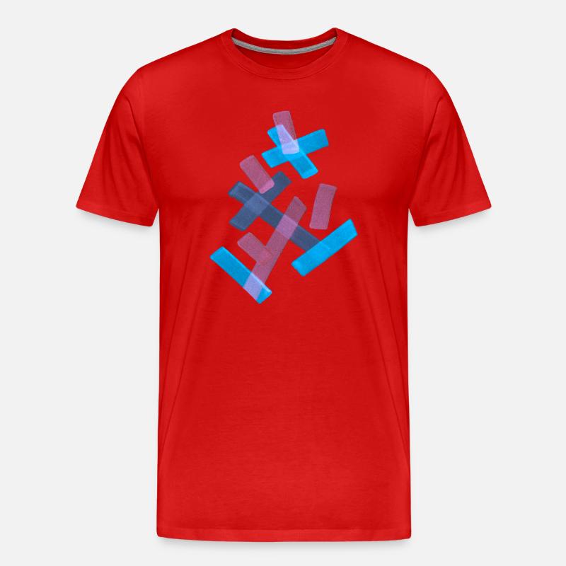 Muster - Modern & Bunt - Männer Premium Bio T-Shirt - Rot