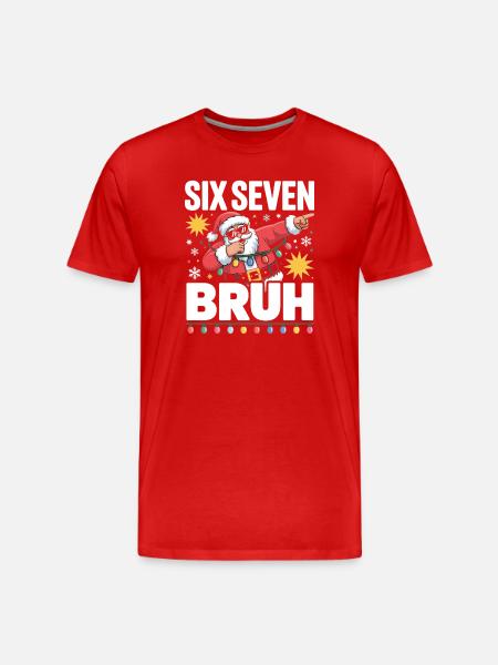 Christmas broth: Santa with fairy lights - Men's Premium Organic T-Shirt - red
