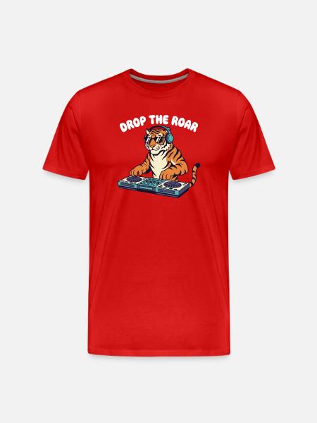 Tiger DJ: Drop the Roar - Men's Premium Organic T-Shirt - red