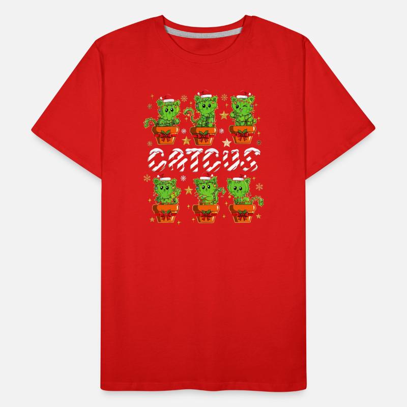 Caticus Weihnachtskaktus Männer Premium Bio T-Shirt