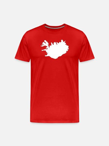 Iceland Map Silhouette Artwork - Men's Premium Organic T-Shirt - red