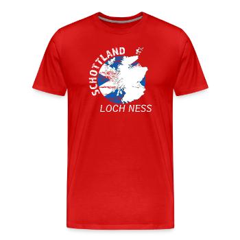 Loch Ness - Men's Premium Organic T-Shirt - red - Front - Damien (186cm)