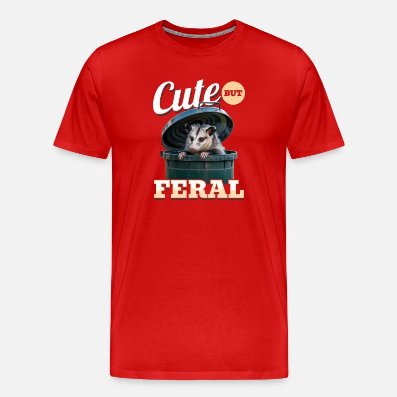 Funny Opossum - Männer Premium Bio T-Shirt - Rot