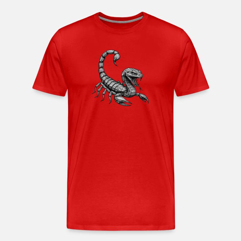 Geometric Scorpion Polygon - Men's Premium Organic T-Shirt - red