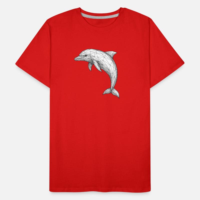Dauphin polygonal géométrique T-shirt bio Premium Homme