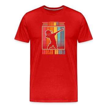 Bääm Grand Frère Dab Enfants Drôles Frères et Sœurs - T-shirt bio Premium Homme - rouge - Devant - Damien (186cm)