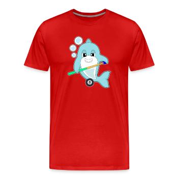 Dolphin Billiard Cue Sport - T-shirt bio Premium Homme - rouge - Devant - Damien (186cm)