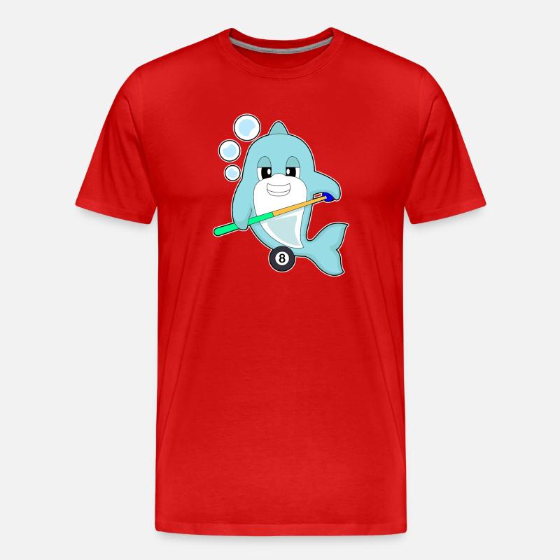 Delfin Billiard Queue Sport - Männer Premium Bio T-Shirt - Rot