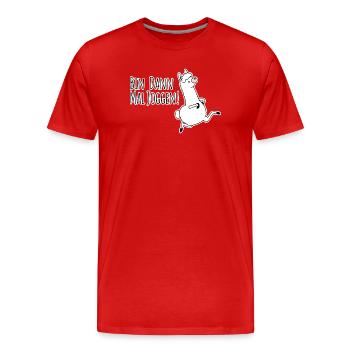 Bin dann mal joggen! Im Lama Style! Bis dann! - Männer Premium Bio T-Shirt - Rot - Vorne - Damien (186cm)