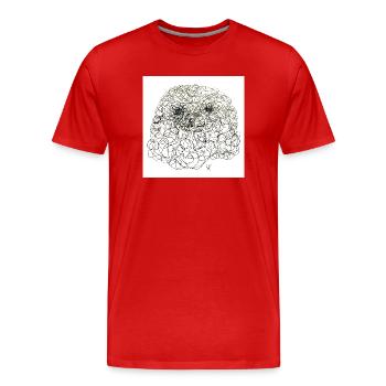 Bouclé Sherly - T-shirt bio Premium Homme - rouge - Devant - Damien (186cm)