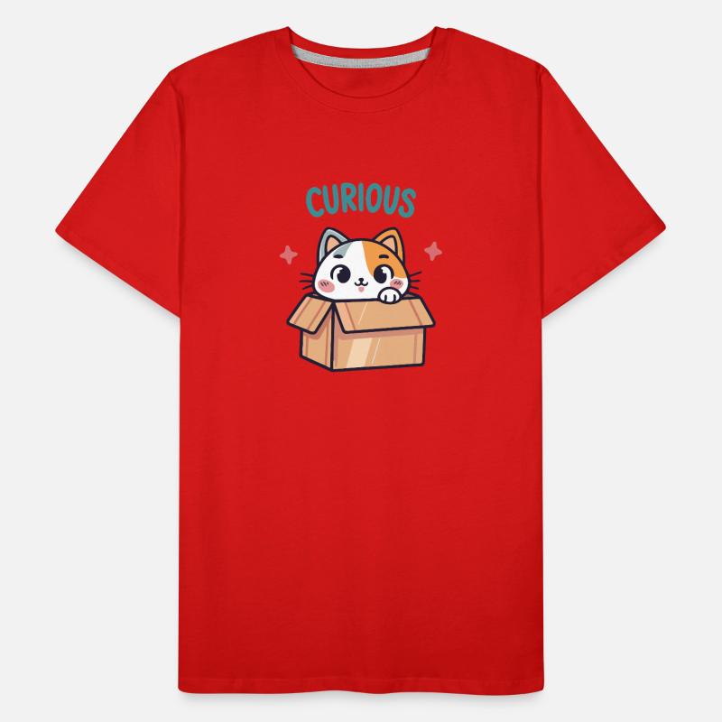Curious Cat in its Box Men's Premium Organic T-Shirt