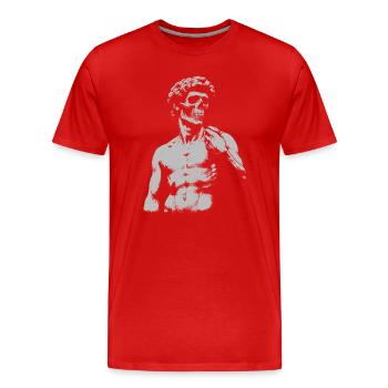 David Michelangelo avec masque de crâne Portrait noir - T-shirt bio Premium Homme - rouge - Devant - Damien (186cm)