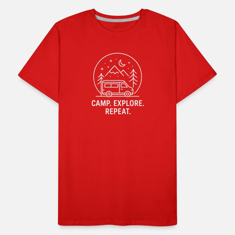 Soirée Vanlife : Camp Explorer, Recommencer T-shirt bio Premium Homme