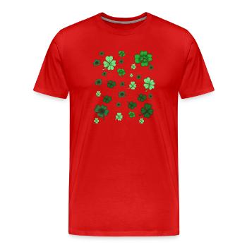 Kleeblatt Funkeln Muster - Männer Premium Bio T-Shirt - Rot - Vorne - Damien (186cm)