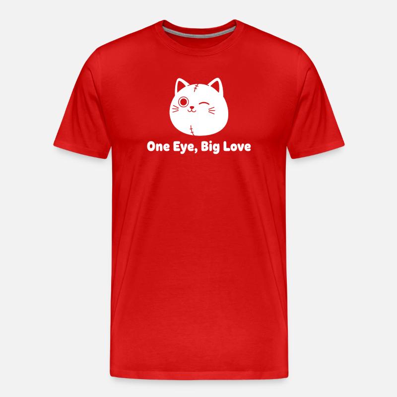 Chat Mouillé Patchwork Love - T-shirt bio Premium Homme - rouge