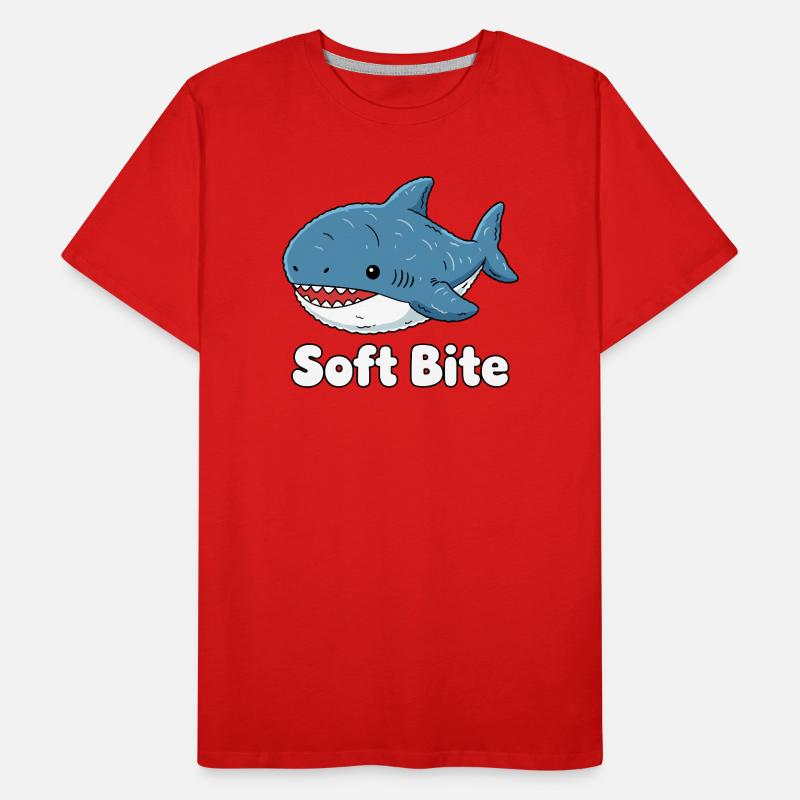 Morsure douce de requin de dessin animé : Requin mignon T-shirt bio Premium Homme