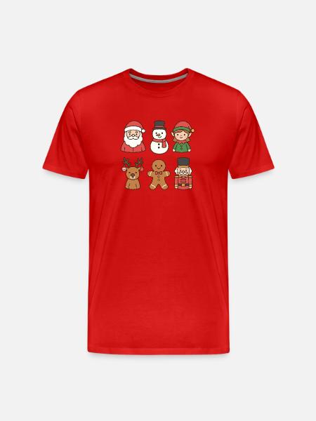 Whimsical Christmas Crew - Men's Premium Organic T-Shirt - red