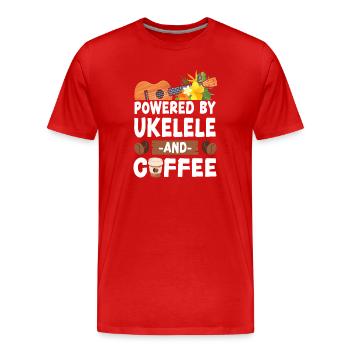 Hawaiian Ukulele Uke Coffee - Männer Premium Bio T-Shirt - Rot - Vorne - Damien (186cm)