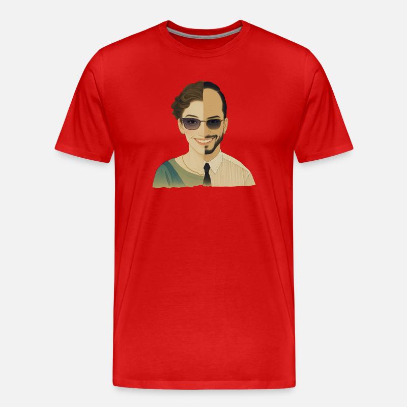 WIR SIND EINS – nette Menschen - Männer Premium Bio T-Shirt - Rot