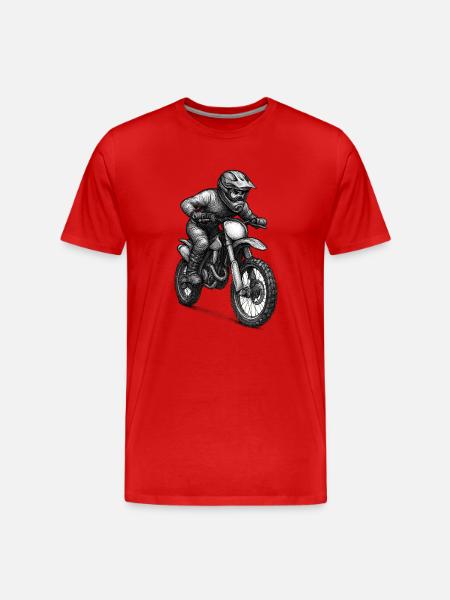Motocross Rider Illustration - Men's Premium Organic T-Shirt - red