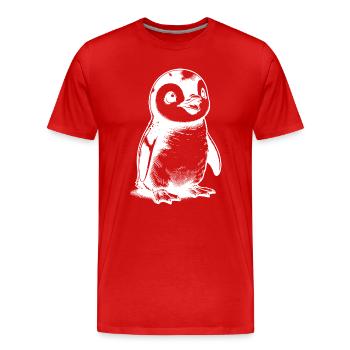 Bébé Pingouin Enfant Câlin Petit Enfant Mignon Câlin - T-shirt bio Premium Homme - rouge - Devant - Damien (186cm)