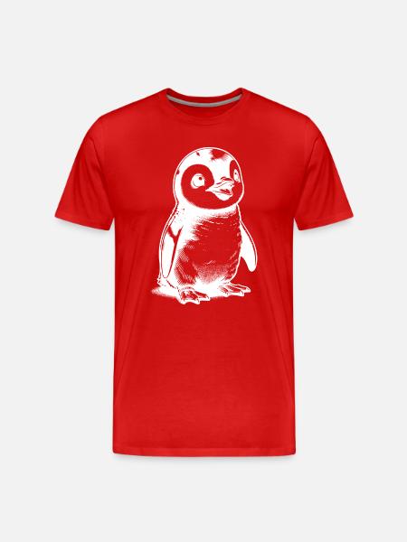 Knuffiger Eisbewohner Baby Pinguin Kinder Style - Men's Premium Organic T-Shirt - red