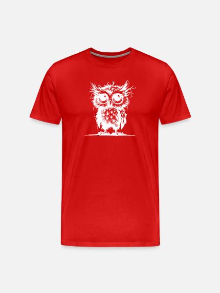 Müde Eulen Wächter des Waldes - Männer Premium Bio T-Shirt - Rot