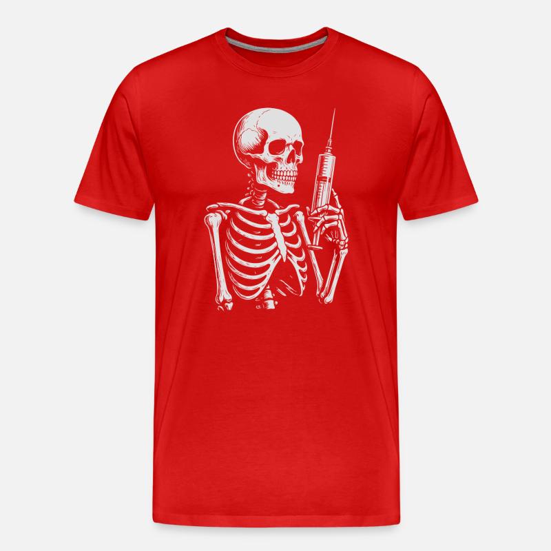 Skelettspritze Noir Tee - Männer Premium Bio T-Shirt - Rot