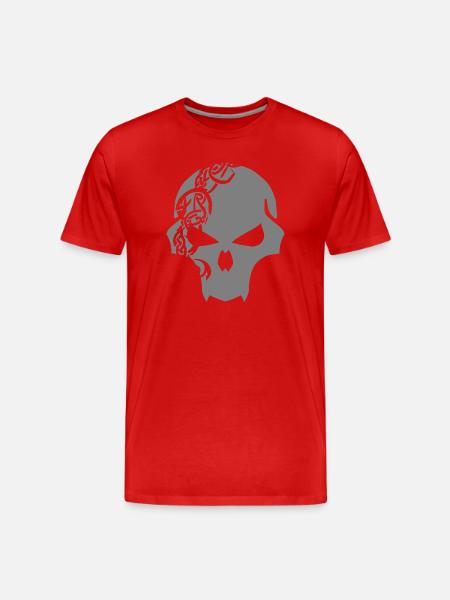Gothic Skull with Celtic Tribal - Men's Premium Organic T-Shirt - red