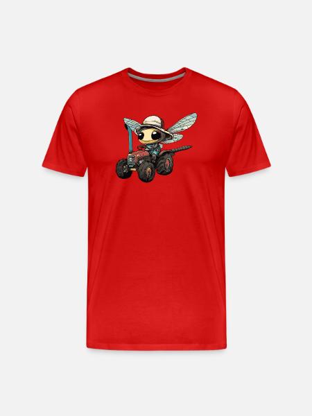 Exploitant de tracteurs libellules - T-shirt bio Premium Homme - rouge
