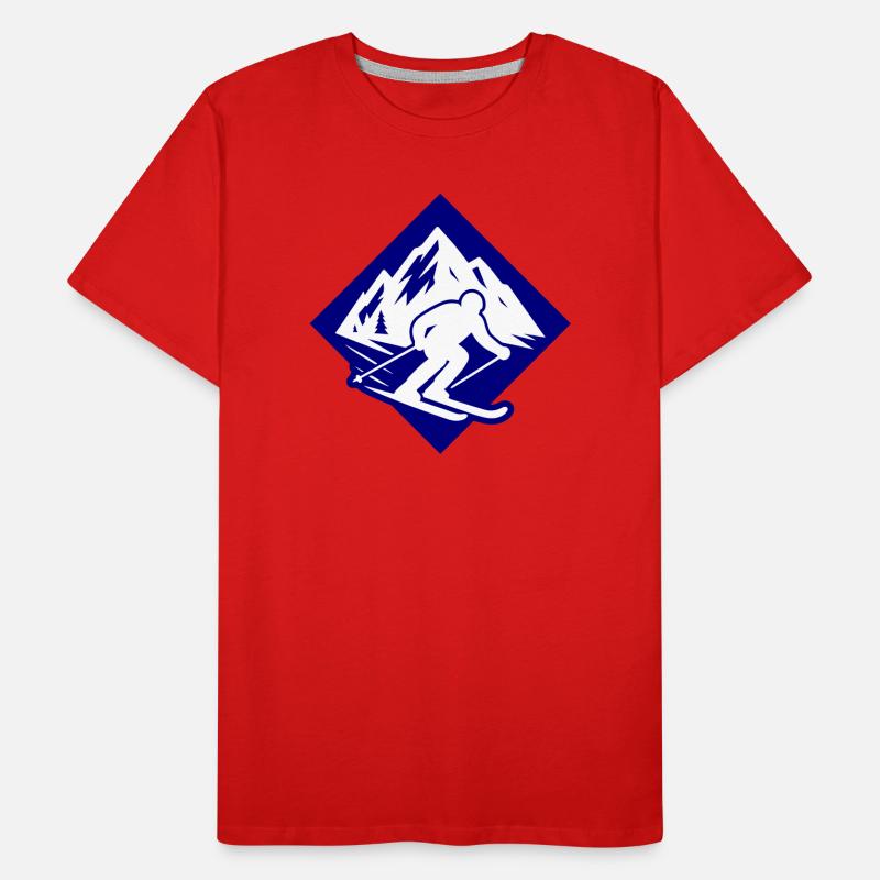 Ski Sport Silhouette Mountains Men's Premium Organic T-Shirt