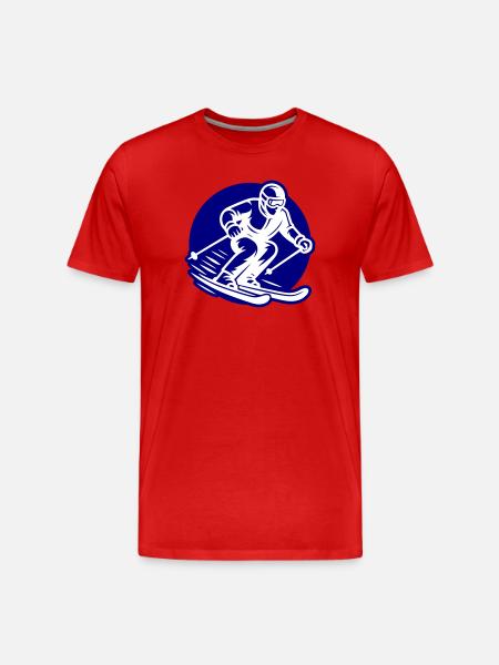 Ski Sport Logo - Men's Premium Organic T-Shirt - red