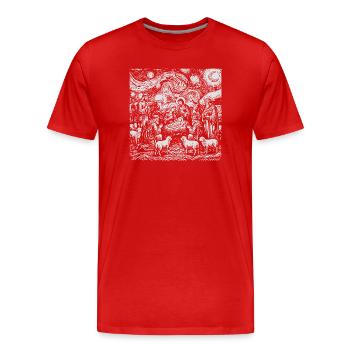 Motif de Crèche de Jésus - T-shirt bio Premium Homme - rouge - Devant - Damien (186cm)