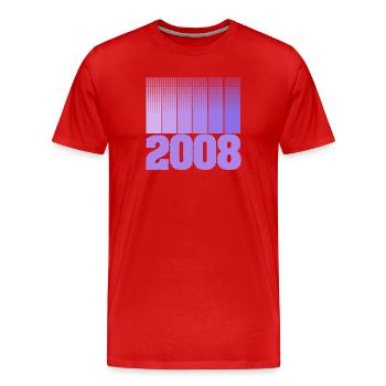 Né en 2008 - T-shirt bio Premium Homme - rouge - Devant - Damien (186cm)