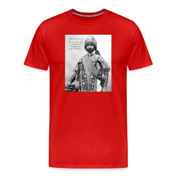 Haile Selassie I Jah Rastafari Rasta Reggae Roots  - Männer Premium Bio T-Shirt - Rot - Vorne - Damien (186cm)