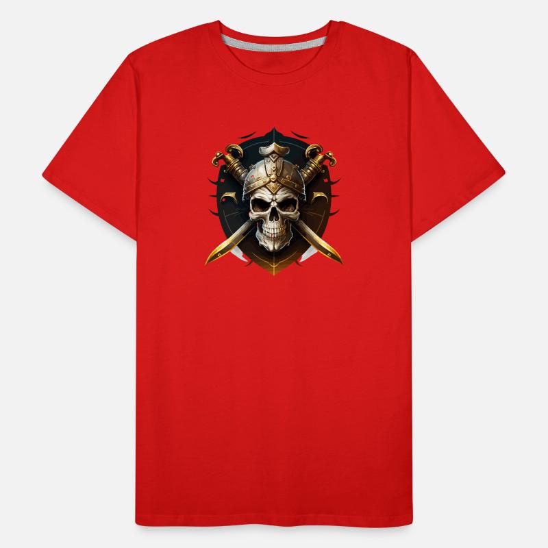 Guerrier crâne avec casque et lames T-shirt bio Premium Homme