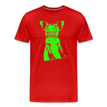 Bouledogue - T-shirt bio Premium Homme - rouge - Devant - Damien (186cm)