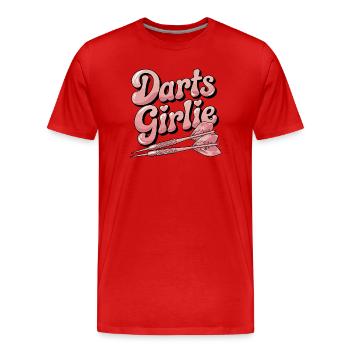  Darts Girlie Pinkes Motiv für Dartspielerinnen - Männer Premium Bio T-Shirt - Rot - Vorne - Damien (186cm)