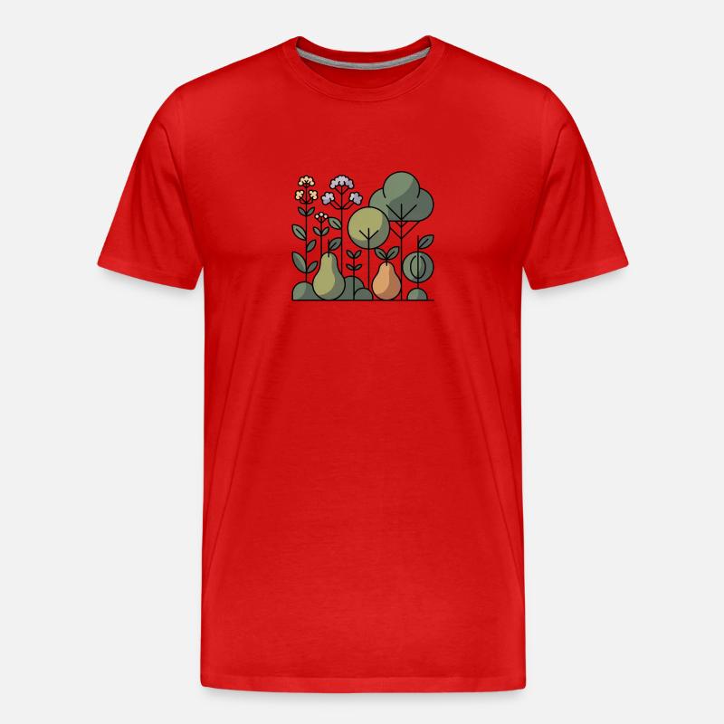 Abstrakter Obstgarten - Männer Premium Bio T-Shirt - Rot