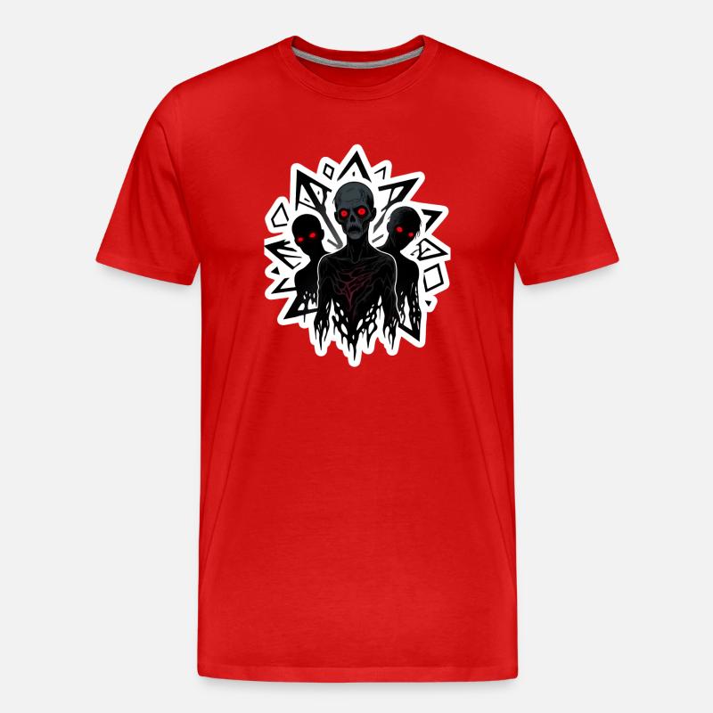 Dunkle Gestalten - Männer Premium Bio T-Shirt - Rot