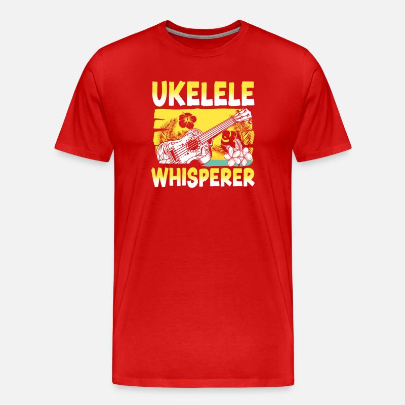 Hawaiian Ukulele Uke Ukulele - Männer Premium Bio T-Shirt - Rot