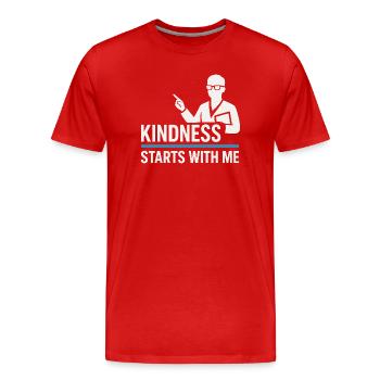 Sympathie anti-harcèlement, Lève-toi - T-shirt bio Premium Homme - rouge - Devant - Damien (186cm)
