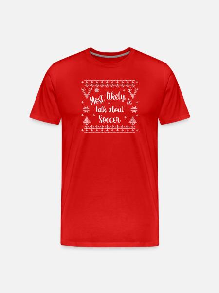 Most likely to talk about Soccer - Men's Premium Organic T-Shirt - red