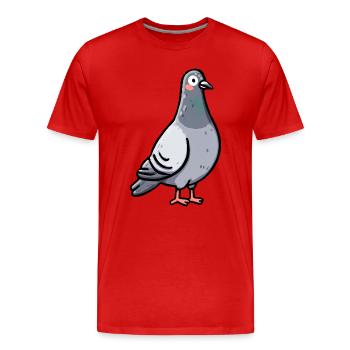 Verspieltes Taubenporträt - Männer Premium Bio T-Shirt - Rot - Vorne - Damien (186cm)